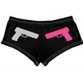 Women's Black/ Pink Guns Booty Short Underwear